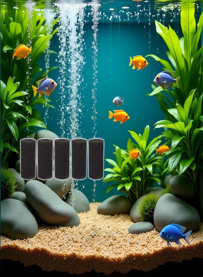 Sluswallow 5Pcs Black Aquarium Filter Sponges,Aquarium Pre-Filter Sponges Filter Intake Sponge Strainer Foam Guard Cover for Freshwater and Saltwater Fish Tank, Aquarium Pumps and Filters - Image 4